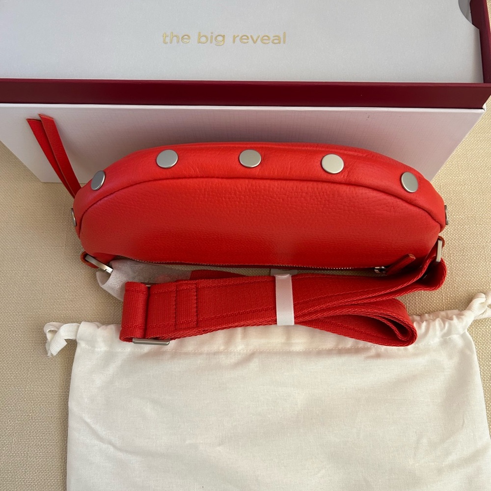 Hammitt Brand New Charles Crossbody Bag Lighthouse Red/ Brushed Silver/ Medium - Picture 3 of 11